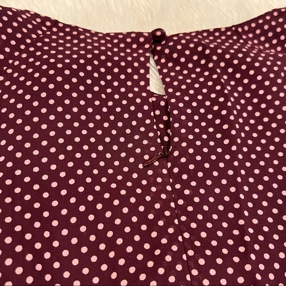 ModCloth Emily and Fin Burgundy Luna Suzanna Mini Spot Dress - Size Large - Picture 7 of 8